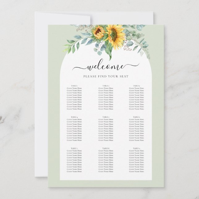 Small Seating Chart Invitation (Front)