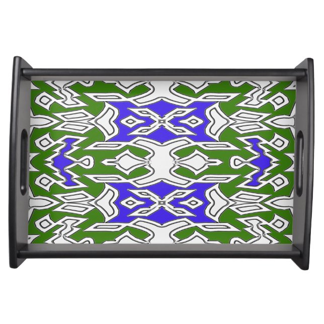 Small Serving Tray, Black, Colorful classic design Tray (Front)