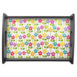 Small Serving Tray with Colorful Flower Design