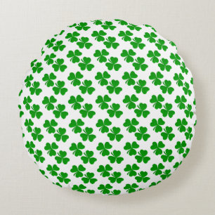 Small shamrock clover pattern round pillow