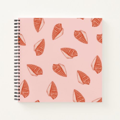 Small Shell _ Coral _ Light Coral Notebook