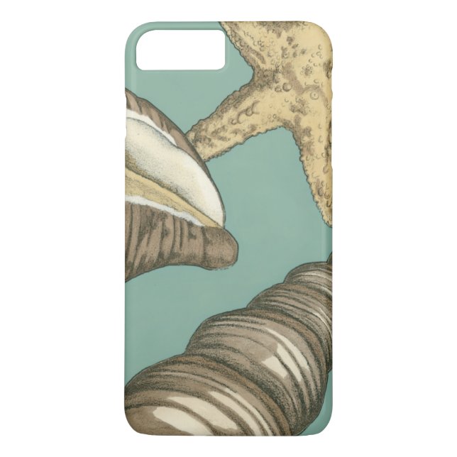 Small Shell Trio on Teal Case-Mate iPhone Case (Back)