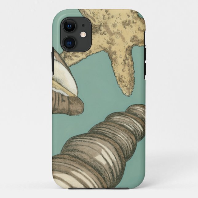 Small Shell Trio on Teal Case-Mate iPhone Case (Back)