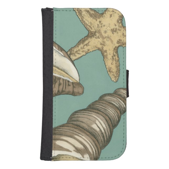 Small Shell Trio on Teal Samsung Galaxy Wallet Case (Front)