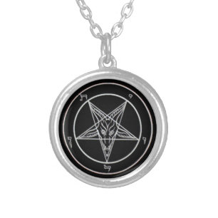 Small Silver Plated Baphomet Necklace