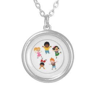 Small Silver Plated Round Necklace