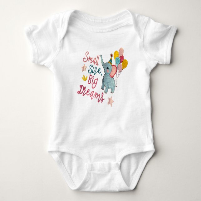 Small Size, Big Dreams! Baby Bodysuit (Front)
