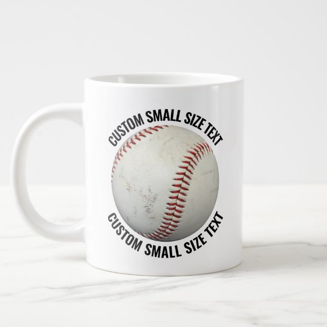 Small Size Personalized Text Giant Baseball Mug (Left)