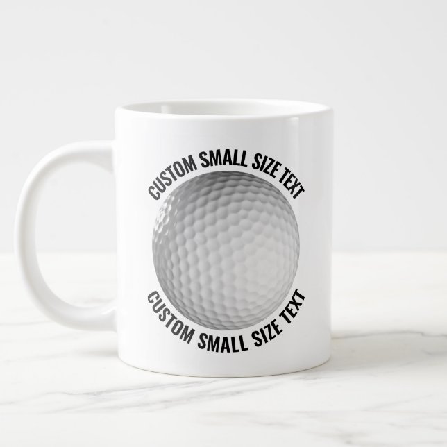 Small Size Personalized Text Giant Golf Mug 20oz (Left)