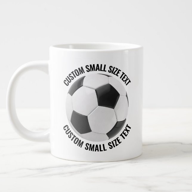 Small Size Personalized Text Giant Soccer Mug 20oz (Left)