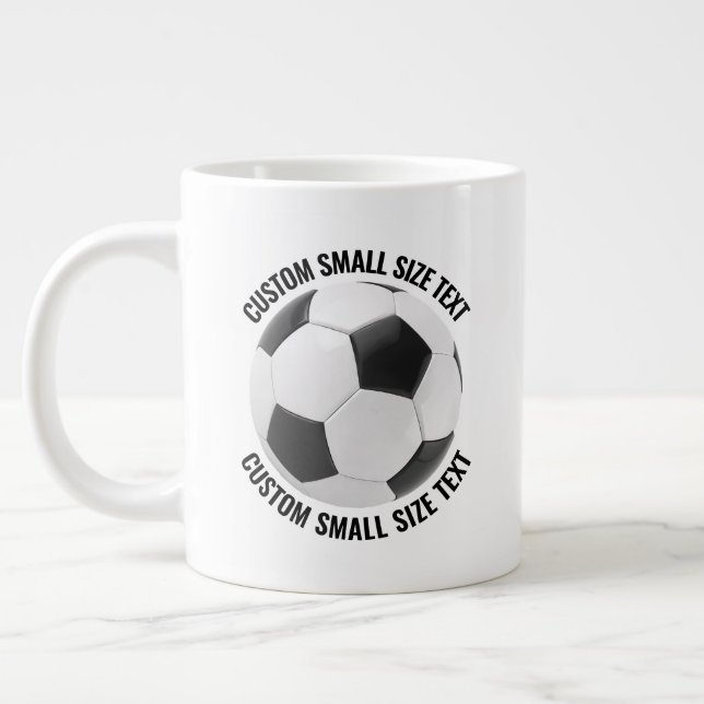Small Size Personalized Text Soccer Ball Custom Giant Coffee Mug (Left)