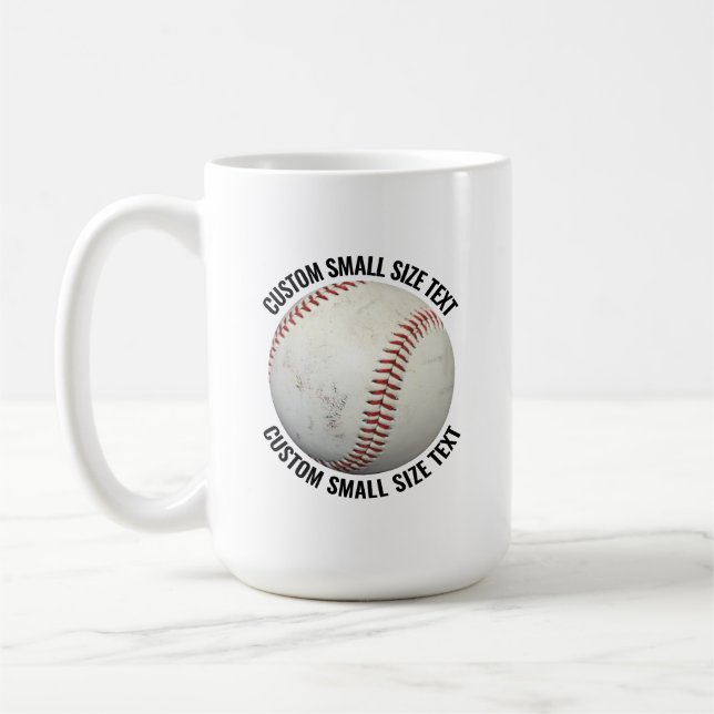 Small Size Text 15oz Personalized Baseball Mug (Left)