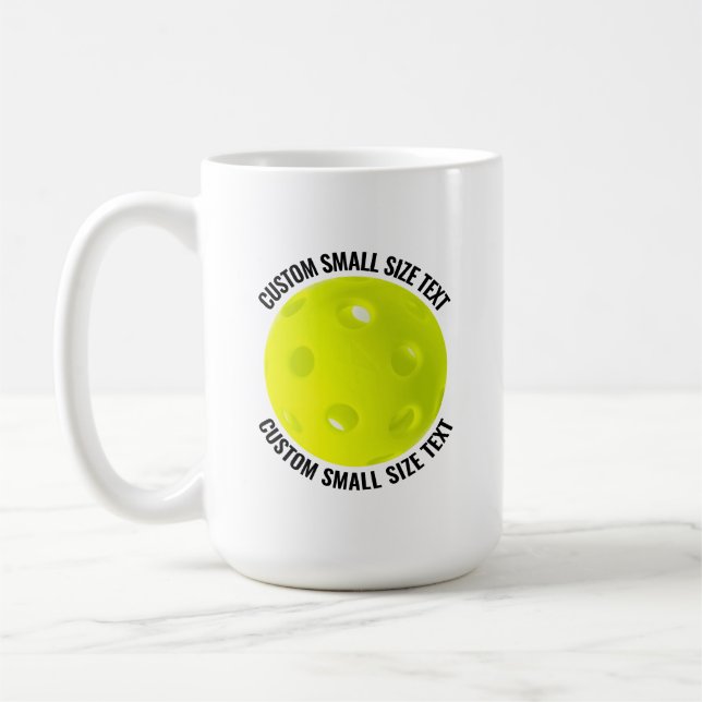 Small Size Text 15oz Personalized Pickleball Mug (Left)