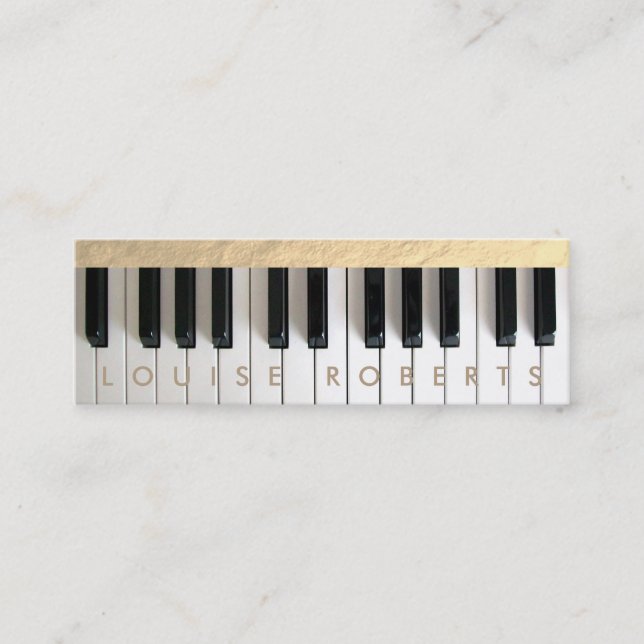 small skinny piano music mini business card (Front)
