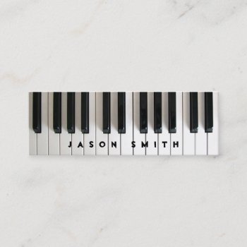 Small Skinny Piano Music Mini Business Card by musickitten at Zazzle