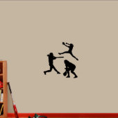 Small Softball Girls Black Wall Decal (Front)