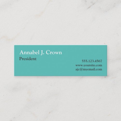 Small solid teal company logo traditional custom business card