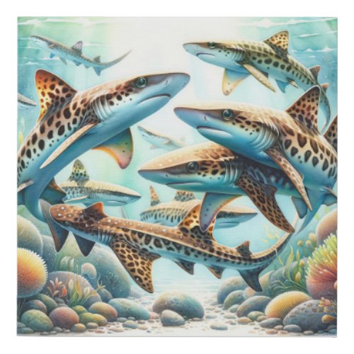Small_spotted catshark AREF2025 _ Watercolor Faux Canvas Print