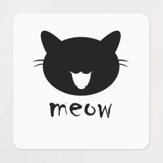 Small Square Clothing Label cat meow