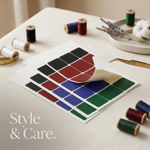 Small Square Clothing Labels in 5 Solid Colors