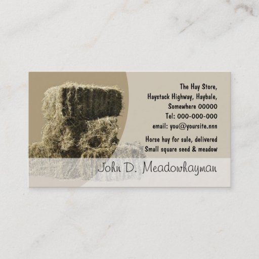 Customizable Square hay bales business card