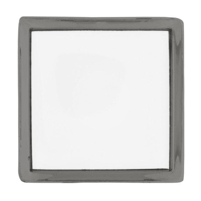 Small Square Lapel Pin, Gunmetal Plated Gunmetal Finish Lapel Pin (Front)