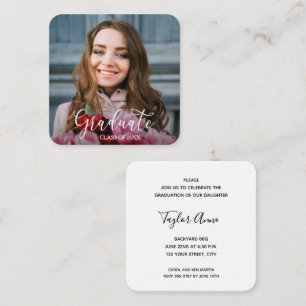 Small Square Photo Graduation Party Enclosure Card