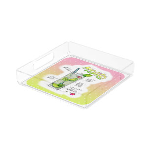 SMALL SQUARE TRAY - MOJITO RECIPE COCKTAIL ART