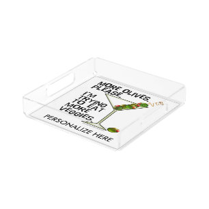SMALL SQUARE TRAY - More Olives. Eating Veggies!