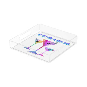 SMALL SQUARE TRAY - MY DIET ENDS AT HAPPY HOUR