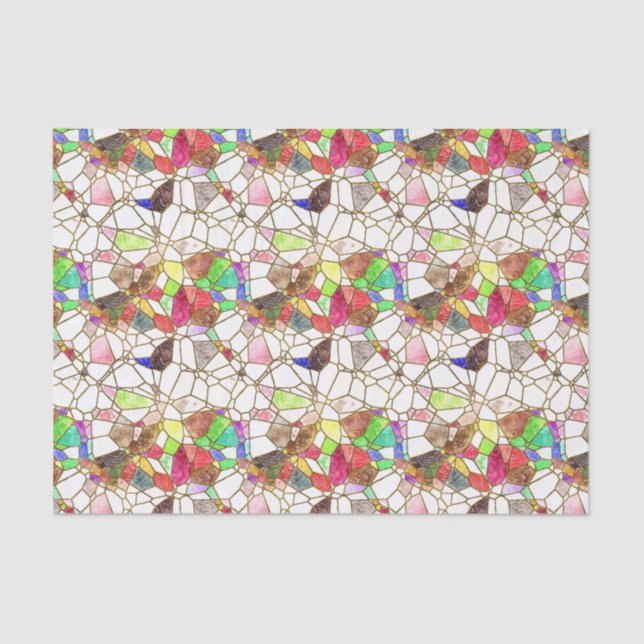 Small Stained Glass Sections Decoupage  Tissue Paper (Front)