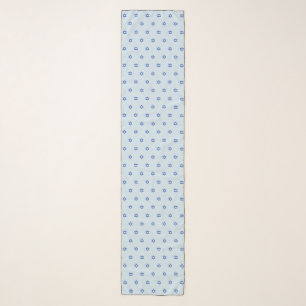 Small Star of David Pattern Baby Blue Long Head Scarf