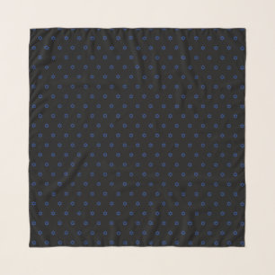 Small Star of David Pattern Black Head Scarf