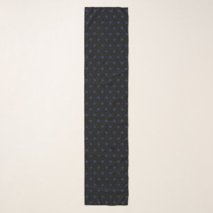 Small Star of David Pattern Black Long Head Scarf