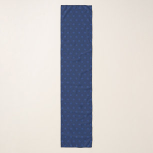 Small Star of David Pattern Navy Blue Long Head Scarf