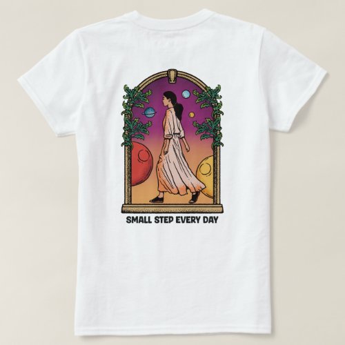 Small step every day psychedelic t_shirt design
