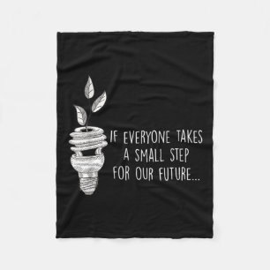 Small Step For Our Future Eco Environmental Protec Fleece Blanket