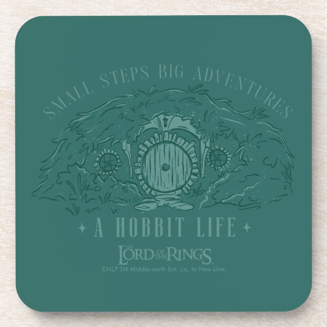 Small Steps, Big Adventures - A Hobbit Life Beverage Coaster (Front)