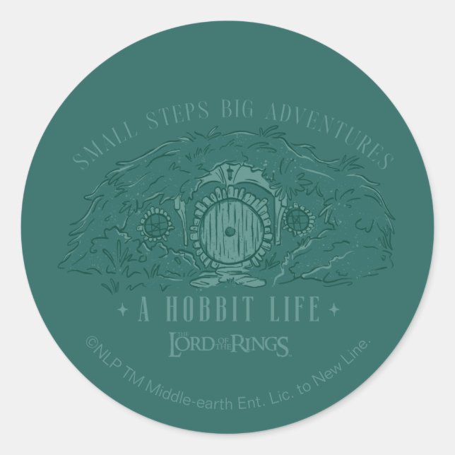 Small Steps, Big Adventures - A Hobbit Life Classic Round Sticker (Front)