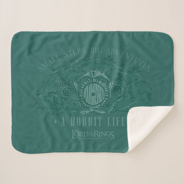 Small Steps, Big Adventures - A Hobbit Life Sherpa Blanket (Front (Horizontal))