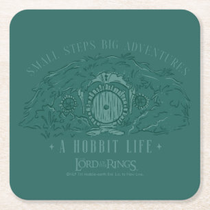 Small Steps, Big Adventures - A Hobbit Life Square Paper Coaster
