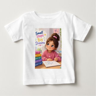 Small Steps Big Dreams Cute Kids Study Motivation  Baby T-Shirt