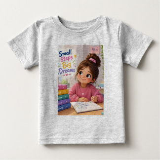 Small Steps Big Dreams Cute Kids Study Motivation  Baby T-Shirt