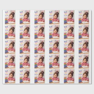Small Steps Big Dreams Cute Kids Study Motivation  Wrapping Paper