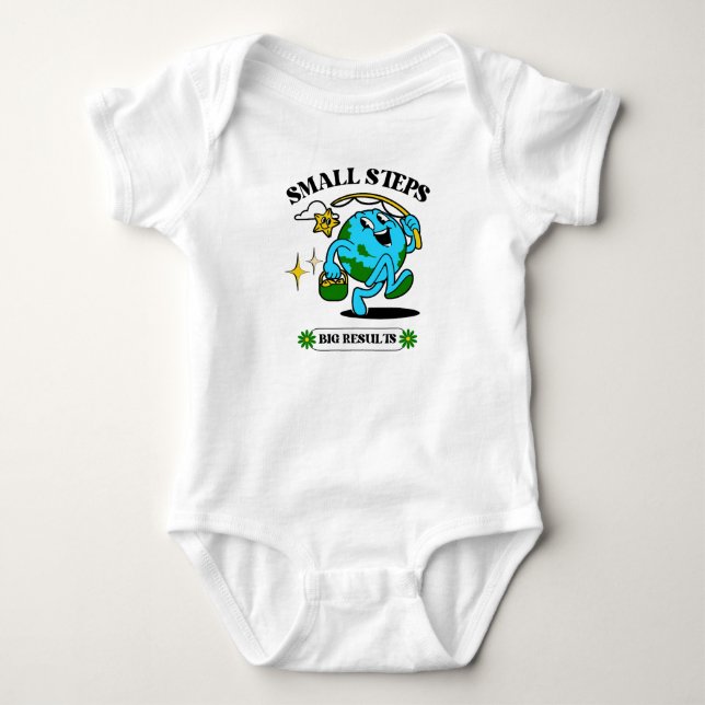 Small steps big result baby T-Shirt Baby Bodysuit (Front)