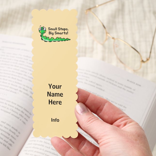 Small Steps Big Smarts Caterpillar Cartoon Bookmarks (Hand)