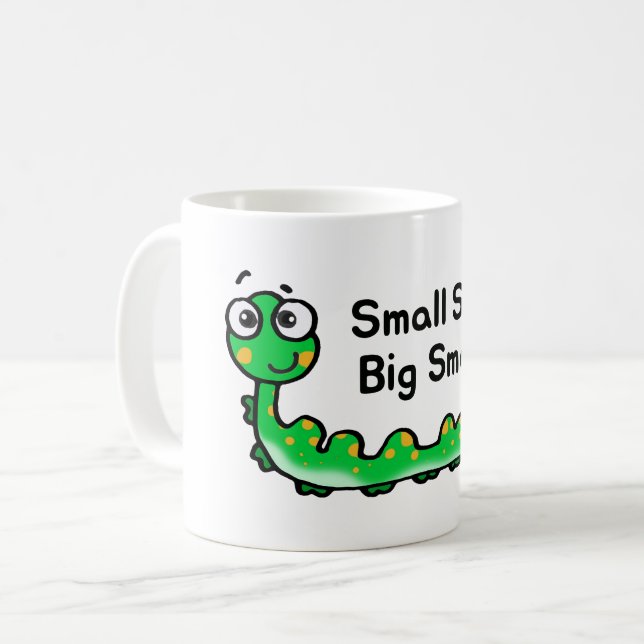 Small Steps Big Smarts Caterpillar Cartoon Coffee Mug (Front Left)