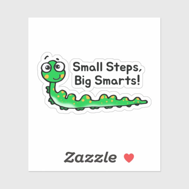 Small Steps Big Smarts Caterpillar Cartoon Sticker (Sheet)