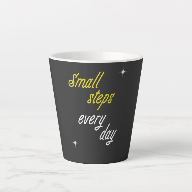 Small Steps Every Day T-Shirt Latte Mug (Front)