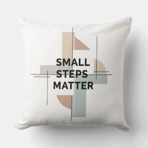 Small Steps Matter Geometric Throw Pillow